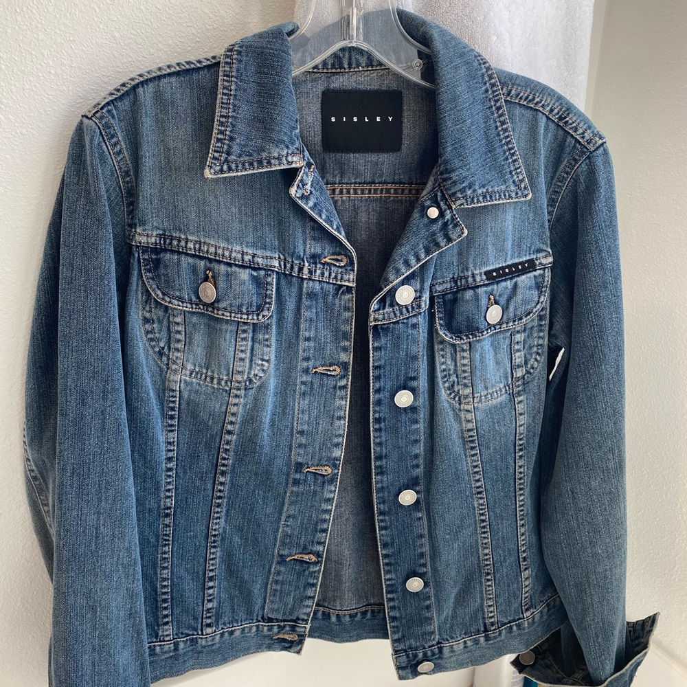 SISLEY denim jean jacket size small